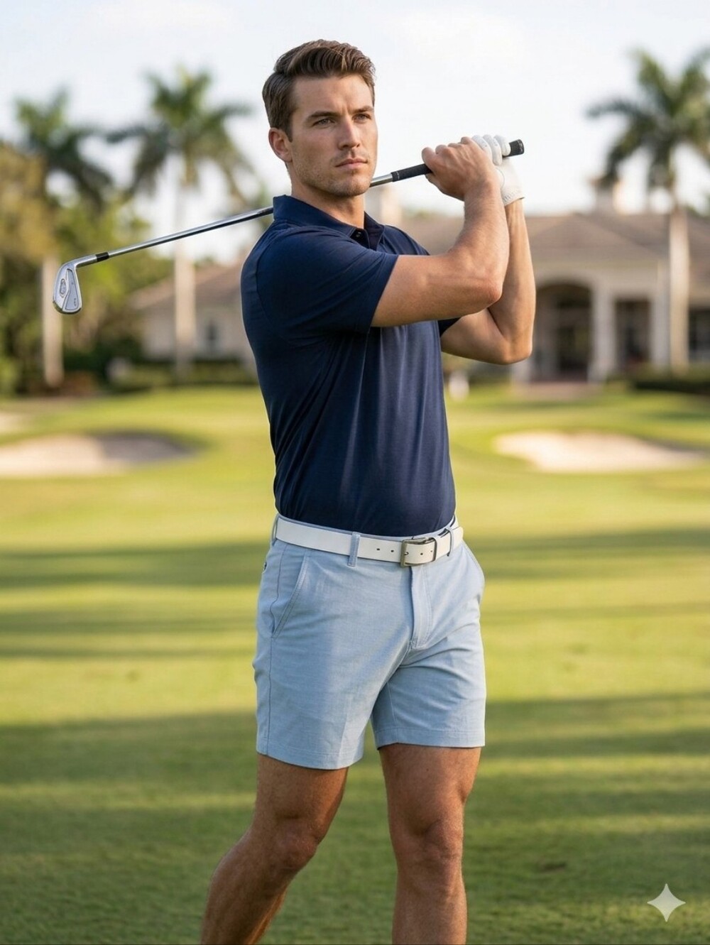 Travis Mathew Performance Light Blue Shorts, Size 40